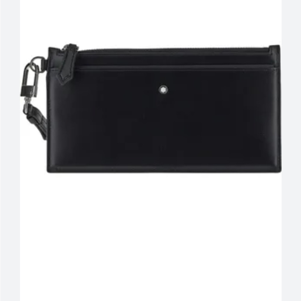 Elegant Black Leather Wallet with RFID Protection and Slim Design
